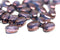 9x6mm Blue Purple twisted oval glass beads, czech glass barrel beads, 30Pc