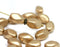 11x7mm Matte Gold czech glass barrel beads Druk oval twist - 20Pc