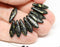 20pc Black dagger beads Black Gold czech glass beads - 5x16mm