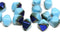 10mm Blue bicone beads, czech glass Iris Blue coating pressed druk bicones - 15Pc