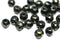 6mm Black glass beads Golden flakes Czech glass druk round spacers - 30Pc