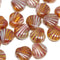20pc Yellow Brown glass shell beads Amber Topaz Side drilled - 9mm