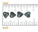 5pc Primitive Copper Heart charms Green patina 10mm