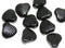 10Pc Black Shell bead Jet black glass shell Czech glass beads - 15mm