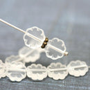 9mm Crystal Clear flower beads czech glass flat daisy - 15pc
