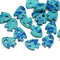 20pc Mixed Blue Ceramic Fish beads 10mm