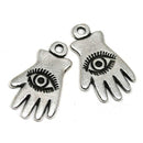 2pc  Antique silver Hand with Eye charms