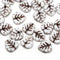 9mm White leaf beads, Heart shaped triangle leaf beads - 30pc