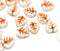 9mm White Orange leaf beads, Heart shaped triangle leaf - 30pc