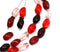 11x7mm Red Pink glass beads mix Twist barrel beads - 20Pc