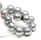 10mm round beads Silver czech glass druk beads - 10pc
