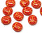 6Pc Red glass ladybug bead Yellow dots czech glass beads - 13mm