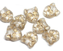 8pc Golden Cat beads Crystal Clear czech glass