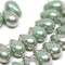 20pc Turquoise Green teardrop glass beads - 6x9mm