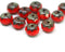6x9mm Red Czech glass rondelle beads Picasso finish - 12Pc