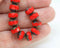 6x9mm Red Czech glass rondelle beads Picasso finish - 12Pc