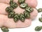 12x7mm Dark green leaf beads glass leaves - 25Pc