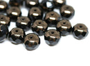 6x8mm Black rondelle czech glass beads, Dark Gold luster - 12Pc