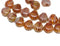 20pc Yellow Brown glass shell beads Amber Topaz Side drilled - 9mm