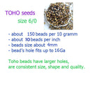 6/0 Toho seed beads, Silver Lined Grass Green N 27B - 10g