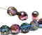12mm Glass beads Peacock czech glass fire polished ball beads Purple Green 8pc
