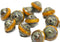 8x10mm Ocher Yellow saucer czech glass beads UFO shape - 6Pc