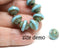 8x10mm Turquoise green saucer czech glass beads UFO shape - 6Pc