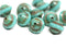 8x10mm Turquoise green saucer czech glass beads UFO shape - 6Pc