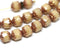 6mm Beige Gold cathedral beads Czech glass Golden ends 20Pc