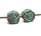 2pc Copper Hexagon beads Green patina 2mm hole