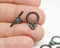5 sets Small Copper Toggle clasps Green patina 14mm