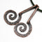 2pc Antique Copper Spiral hammered charms 42mm