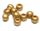 8mm Gold ceramic round beads 3mm hole organic round 10pc