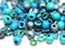 Ceramic beads mix Teal green Metallic blue