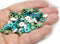 Green Blue white ceramic beads mix