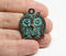 Copper Owl pendant Green patina