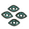 4pc Open Evil Eye charms Green Patina copper