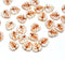 9mm White Orange leaf beads, Heart shaped triangle leaf - 30pc