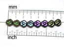 9mm Black Gold flower czech glass bead Metallic Black - 20Pc