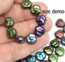 9mm Crystal Clear flower czech glass three petal daisy flower floral bead - 20Pc