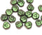 9mm Metallic green czech glass flower three petal daisy bead - 20Pc