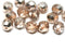 8mm Peach Gold round beads Light Peach czech glass fire polished beads - 15pc