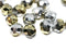 10mm Silver Gold round beads Gold Silver czech glass beads - 10pc