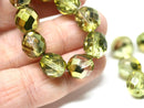 10mm Golden coated round czech glass beads fire polished - 10pc