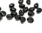 20Pc Black puffy rondels Organic shape czech glass beads - 20Pc