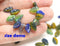 10x6mm Blue Beige leaf Czech glass beads - 40Pc
