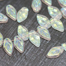10x6mm Crystal clear AB finish glass beads - 40Pc
