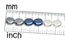 14x12mm Faux Pearl Montana Blue large glass beads, Flat oval - 6Pc
