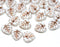 9mm White Rose Gold leaf beads Heart shaped triangle - 30pc
