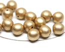 8mm Golden czech glass round pressed druk beads - 20Pc